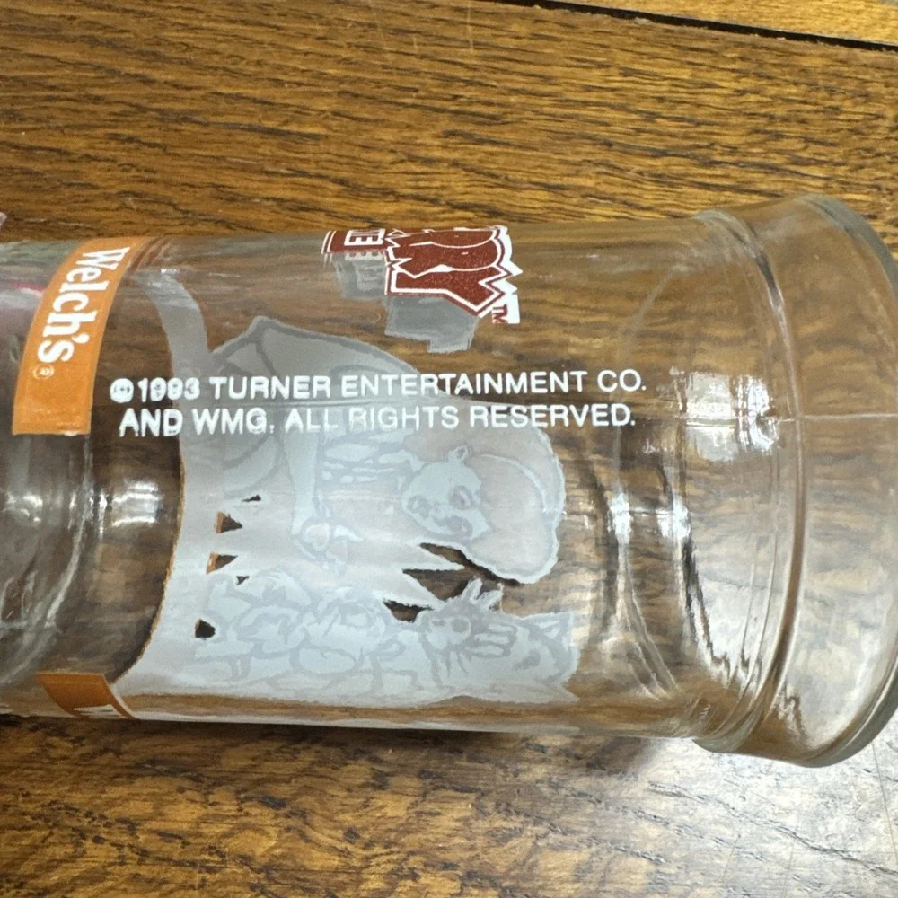 Vintage Welch's Tom and Jerry The Movie Jelly‎ Jar Juice Glass Cup 1993